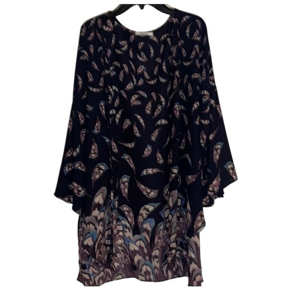 🌹Peach Love Flowing Feather Print open kimono - Picture 1 of 8